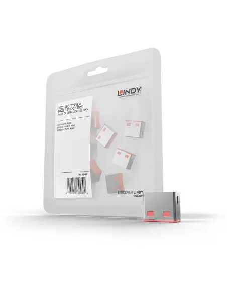 Lindy 40460 bloqueador de puerto USB tipo A Rosa Acrilonitrilo butadieno estireno (ABS) 10 pieza(s)