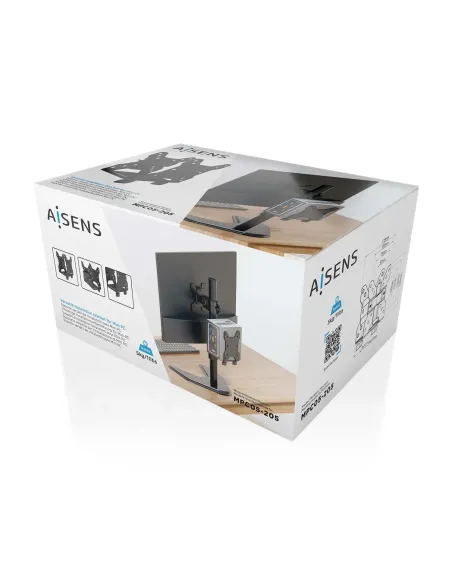 AISENS Soporte Versátil de Instalación para Mini PC, Negro
