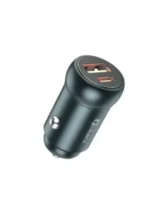 Cargador qcharx nyx coche 30w 2 puertos usb a + usb c negro