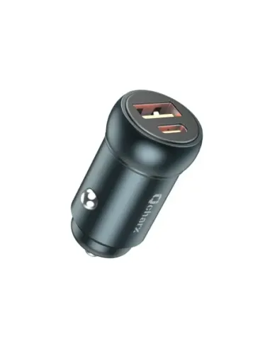 Cargador qcharx nyx coche 30w 2 puertos usb a + usb c negro