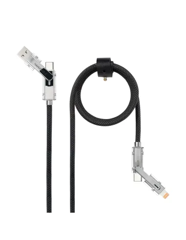 Nanocable 10.01.2601 cable USB USB 2.0 1 m USB A USB C USB C Lightning 27 W Negro, Gris