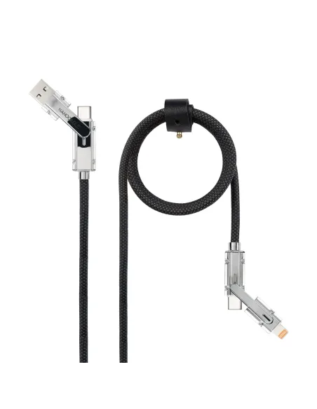 Nanocable 10.01.2601 cable USB USB 2.0 1 m USB A USB C USB C Lightning 27 W Negro, Gris