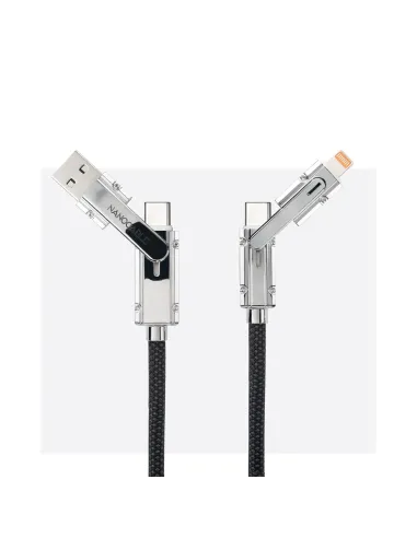 Nanocable 10.01.2601 cable USB USB 2.0 1 m USB A USB C USB C Lightning 27 W Negro, Gris