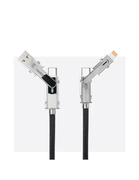 Nanocable 10.01.2601 cable USB USB 2.0 1 m USB A USB C USB C Lightning 27 W Negro, Gris