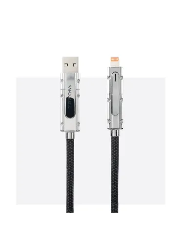 Nanocable 10.01.2601 cable USB USB 2.0 1 m USB A USB C USB C Lightning 27 W Negro, Gris