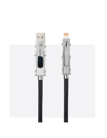 Nanocable 10.01.2601 cable USB USB 2.0 1 m USB A USB C USB C Lightning 27 W Negro, Gris