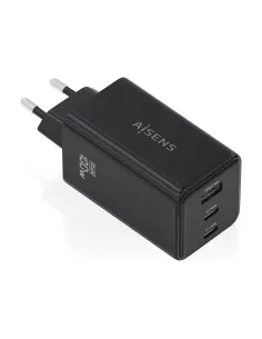 AISENS Cargador GaN 100W, 2x USB-C PD3.0 QC4.0 QC5.0, 1x USB-A QC3.0, Negro