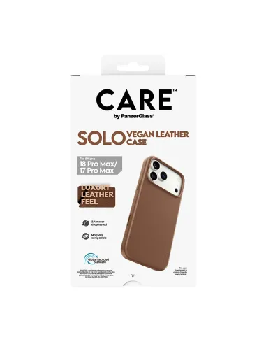 PanzerGlass CARE™ by ® Solo Vegan Leather Case Brown w. MagSafe iPhone 18 Pro Max | 17 Pro Max funda para teléfono móvil Marrón