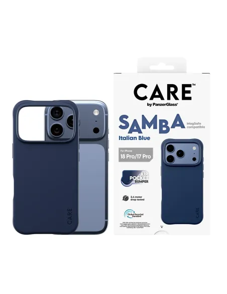 PanzerGlass CARE™ by ® Samba Case Italian Blue w. MagSafe iPhone 18 Pro | 17 Pro funda para teléfono móvil Azul