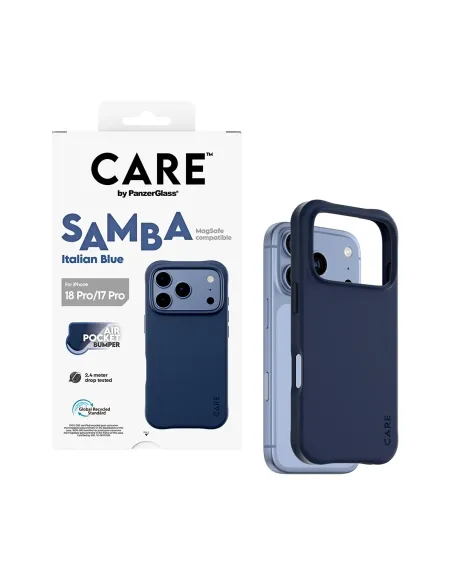 PanzerGlass CARE™ by ® Samba Case Italian Blue w. MagSafe iPhone 18 Pro | 17 Pro funda para teléfono móvil Azul