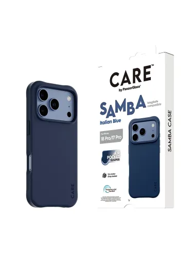 PanzerGlass CARE™ by ® Samba Case Italian Blue w. MagSafe iPhone 18 Pro | 17 Pro funda para teléfono móvil Azul