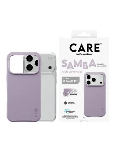 PanzerGlass CARE™ by ® Samba Case Rich Lavender w. White MagSafe iPhone 18 Pro | 17 Pro funda para teléfono móvil Púrpura