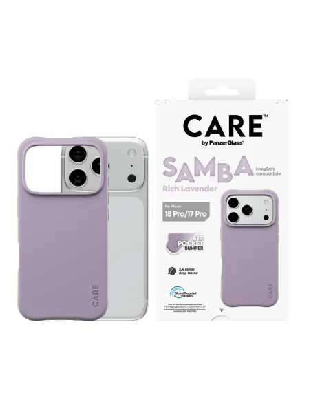 PanzerGlass CARE™ by ® Samba Case Rich Lavender w. White MagSafe iPhone 18 Pro | 17 Pro funda para teléfono móvil Púrpura