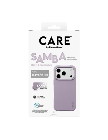 PanzerGlass CARE™ by ® Samba Case Rich Lavender w. White MagSafe iPhone 18 Pro | 17 Pro funda para teléfono móvil Púrpura