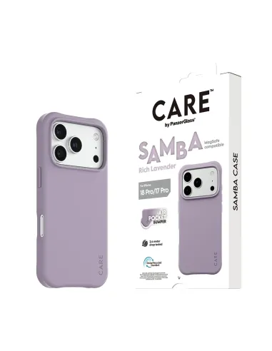 PanzerGlass CARE™ by ® Samba Case Rich Lavender w. White MagSafe iPhone 18 Pro | 17 Pro funda para teléfono móvil Púrpura