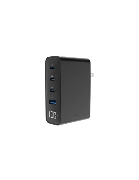 Gembird Cargador rápido 4 USB GaN  100 W,  LCD