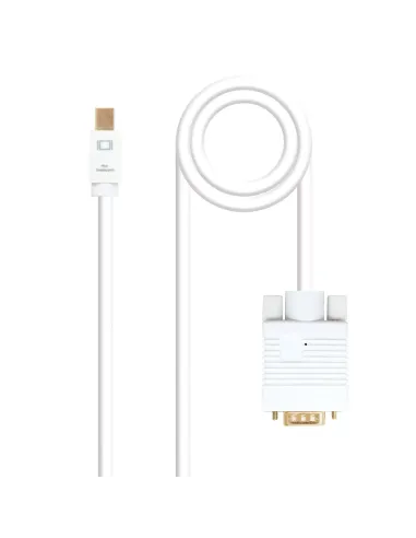 Nanocable Cable conversor Mini DP a VGA, Mini DP M - VGA M, Blanco, 2.0 M