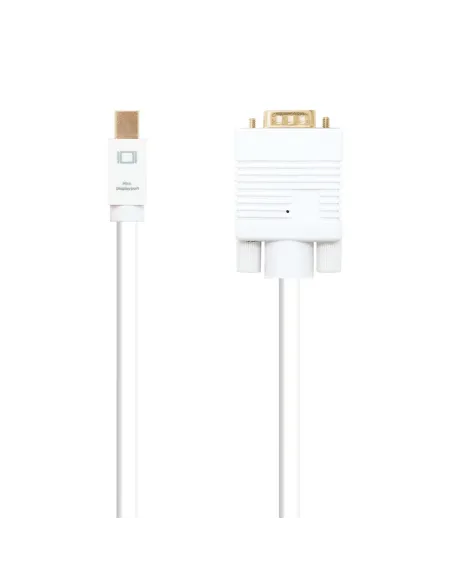Nanocable Cable conversor Mini DP a VGA, Mini DP M - VGA M, Blanco, 2.0 M