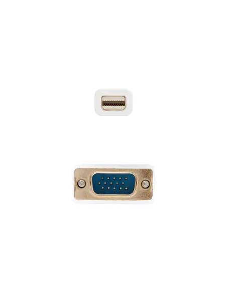 Nanocable Cable conversor Mini DP a VGA, Mini DP M - VGA M, Blanco, 2.0 M