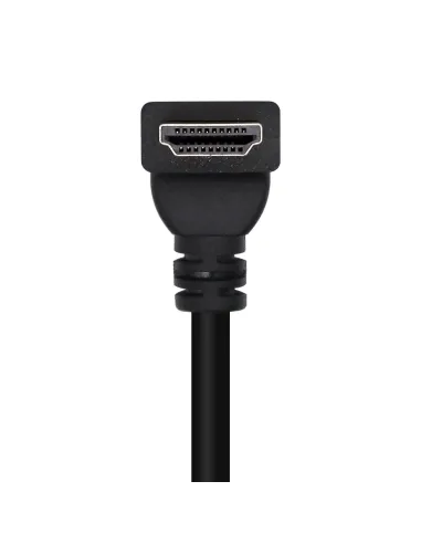 AISENS Cable HDMI V2.0 Acodado Premium Alta Velocidad   HEC 4K@60Hz 18Gbps, A M-A M, Negro, 2.0m