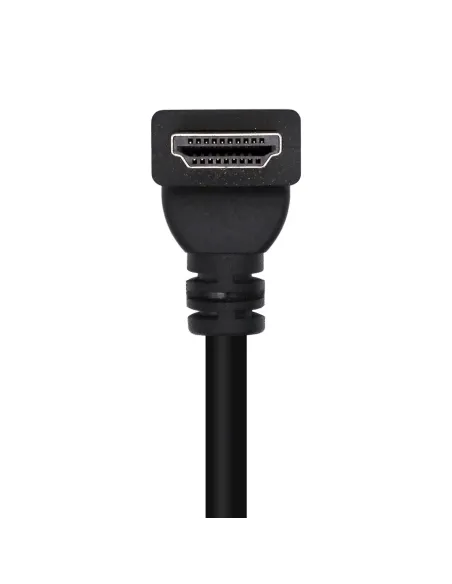 AISENS Cable HDMI V2.0 Acodado Premium Alta Velocidad   HEC 4K@60Hz 18Gbps, A M-A M, Negro, 2.0m