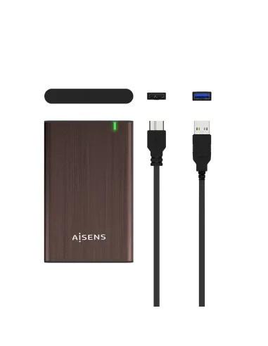 AISENS Caja Externa 2.5" ASE-2525BWN 9.5 mm SATA A USB 3.0 USB 3.1 Gen1, Marron