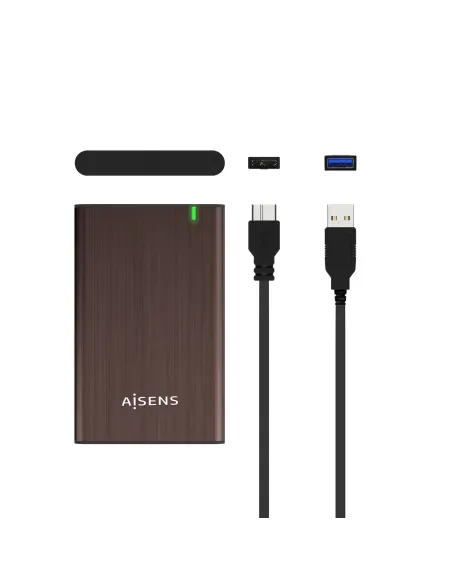 AISENS Caja Externa 2.5" ASE-2525BWN 9.5 mm SATA A USB 3.0 USB 3.1 Gen1, Marron