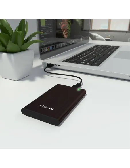 AISENS Caja Externa 2.5" ASE-2525BWN 9.5 mm SATA A USB 3.0 USB 3.1 Gen1, Marron