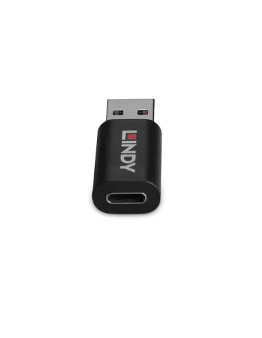 Lindy 71264 cambiador de género para cable USB Type A USB Type C Negro