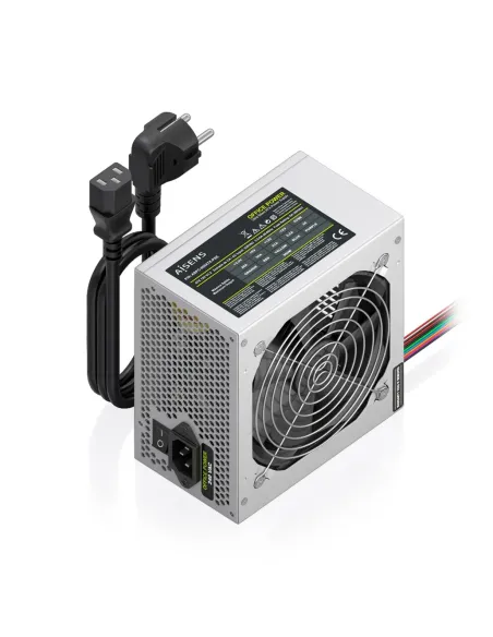 AISENS Fuente Alimentacion ATX 500W con Cable de Alimentacion OEM, Plata