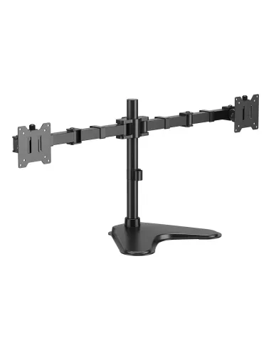 AISENS Soporte de Mesa Con Peana Eco Giratorio e Inclinable para Monitor TV 20kg (3 Pivotes, 2 Brazos) de 17"-35", Negro
