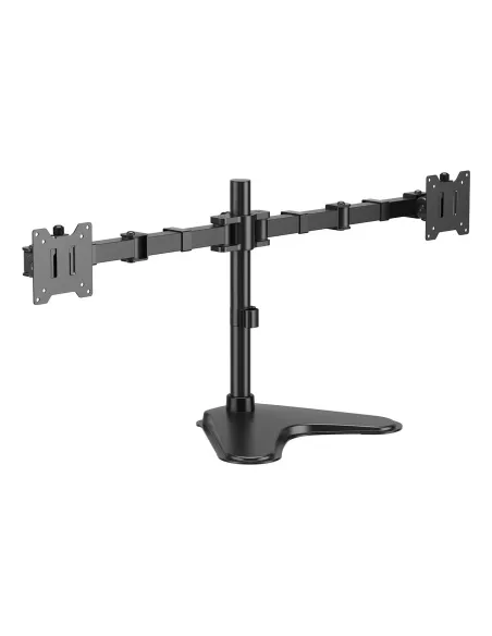 AISENS Soporte de Mesa Con Peana Eco Giratorio e Inclinable para Monitor TV 20kg (3 Pivotes, 2 Brazos) de 17"-35", Negro