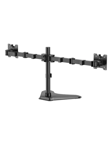 AISENS Soporte de Mesa Con Peana Eco Giratorio e Inclinable para Monitor TV 20kg (3 Pivotes, 2 Brazos) de 17"-35", Negro
