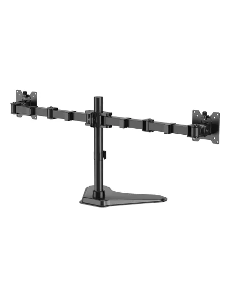 AISENS Soporte de Mesa Con Peana Eco Giratorio e Inclinable para Monitor TV 20kg (3 Pivotes, 2 Brazos) de 17"-35", Negro