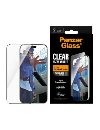 PanzerGlass ® Screen Protector iPhone 18 Pro Max | 17 Pro Max | Ultra-Wide Fit w. EasyAligner Protector de pantalla 1 pieza(s)