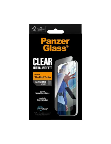 PanzerGlass ® Screen Protector iPhone 18 Pro Max | 17 Pro Max | Ultra-Wide Fit w. EasyAligner Protector de pantalla 1 pieza(s)