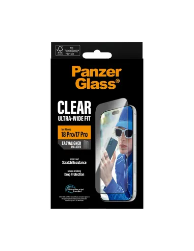 PanzerGlass ® Screen Protector iPhone 18 Pro | 17 Pro | Ultra-Wide Fit w. EasyAligner Protector de pantalla 1 pieza(s)