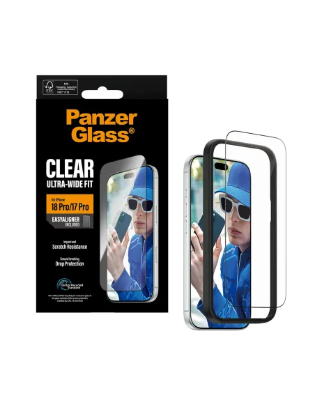 PanzerGlass ® Screen Protector iPhone 18 Pro | 17 Pro | Ultra-Wide Fit w. EasyAligner Protector de pantalla 1 pieza(s)