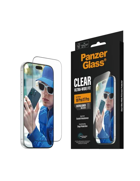 PanzerGlass ® Screen Protector iPhone 18 Pro | 17 Pro | Ultra-Wide Fit w. EasyAligner Protector de pantalla 1 pieza(s)