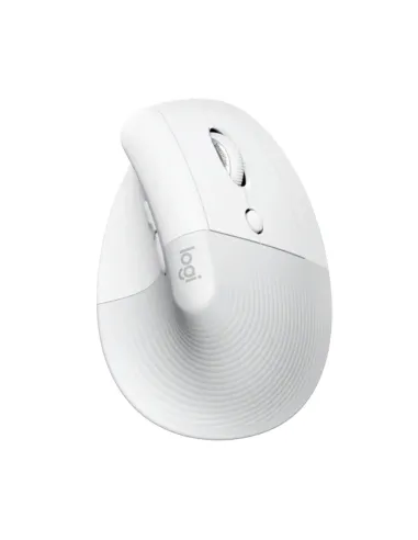 Mouse raton vertical logitech lift 6 botones 4000 dpi wireless inalambrico blanco crudo