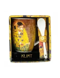 Taza con cuchara enesco el beso gustav klimt