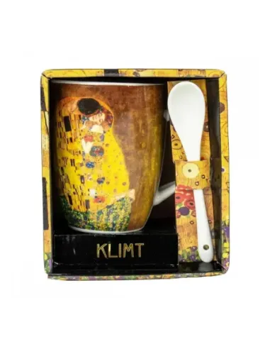 Taza con cuchara enesco el beso gustav klimt