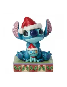 Figura enesco disney santa stitch con scrump