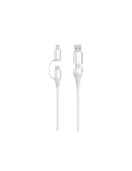EWENT Cable Carga 4-1 60W 2m USB-C Lightning USB-A