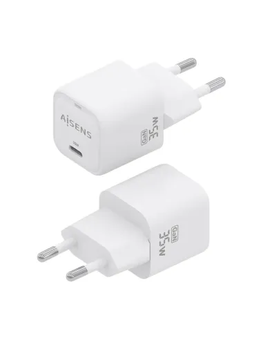 AISENS Cargador GaN 35W, 1xUSB-C PD3.0 QC4.0, Blanco
