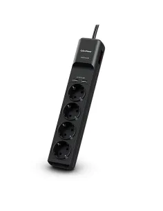 CyberPower P0420SUD0-DE limitador de tensión Negro 4 salidas AC 200 - 250 V 1,8 m