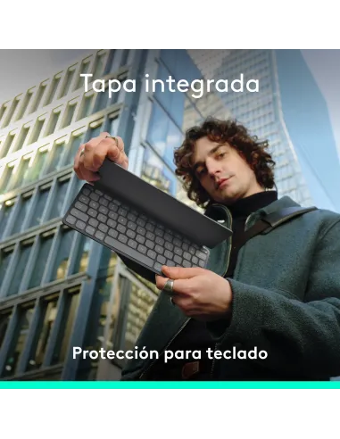 Logitech Keys-To-Go 2, teclado inalámbrico portátil para iPad con tapa integrada, estilizado y compacto, para iPad, iPhone, Mac