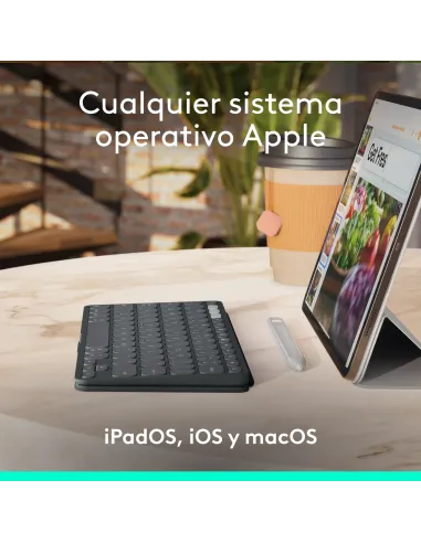 Logitech Keys-To-Go 2, teclado inalámbrico portátil para iPad con tapa integrada, estilizado y compacto, para iPad, iPhone, Mac