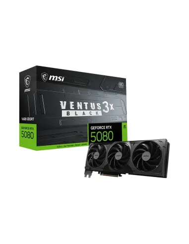 MSI VENTUS GEFORCE RTX 5080 16G 3X OC BLACK tarjeta gráfica NVIDIA 16 GB GDDR7