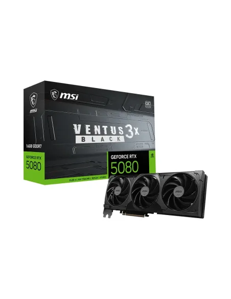 MSI VENTUS GEFORCE RTX 5080 16G 3X OC BLACK tarjeta gráfica NVIDIA 16 GB GDDR7